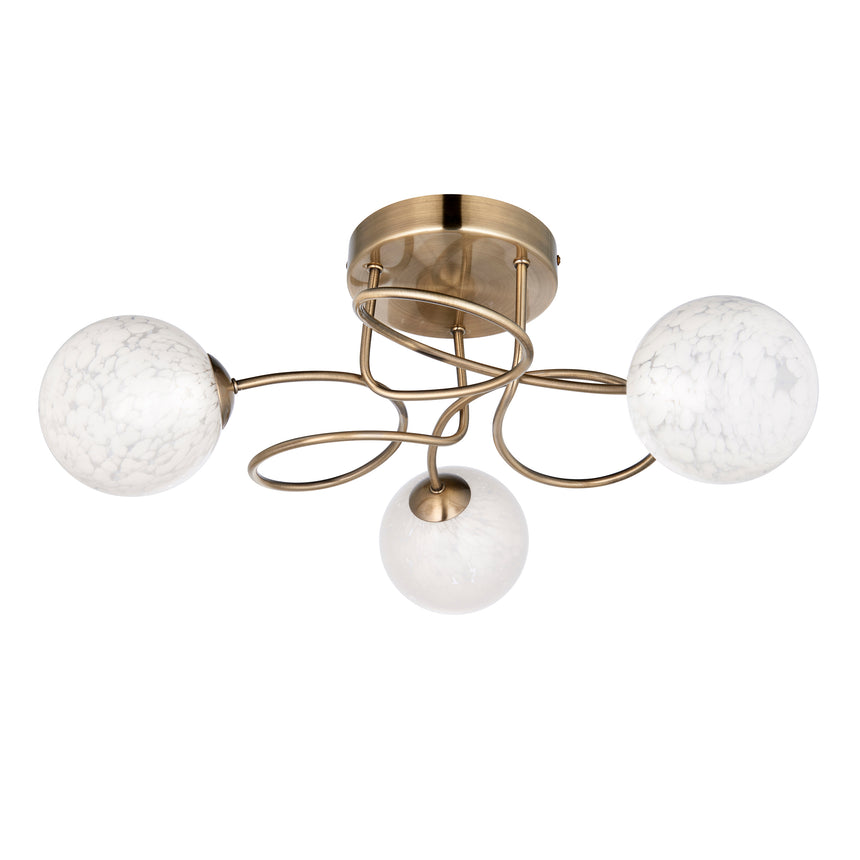 Delos 3 Light Semi Flush Ceiling Light