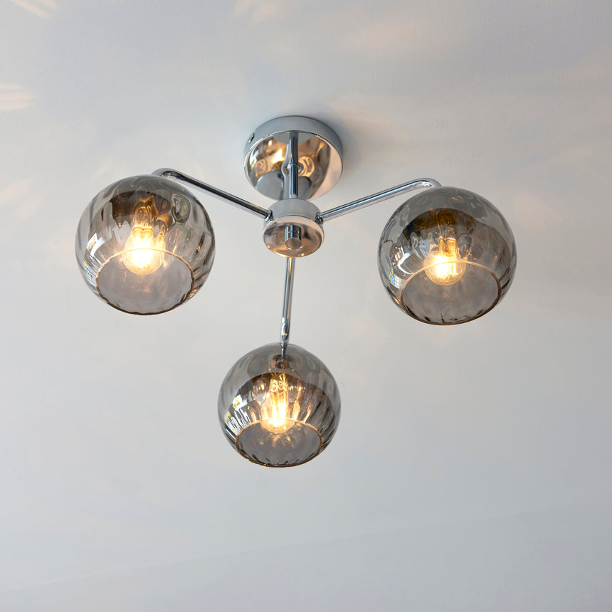 Dimple 3-Light Semi-flush Ceiling Light