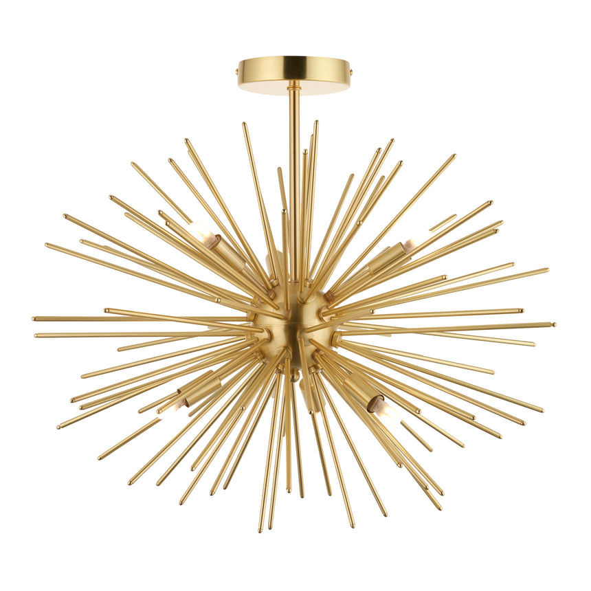 Orta 6 Light Semi Flush Ceiling Light, Gold