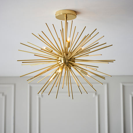 Orta 6 Light Semi Flush Ceiling Light, Gold