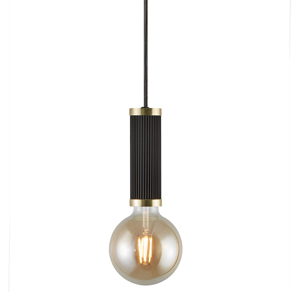 Galloway Mini Pendant Light, Black/Brass
