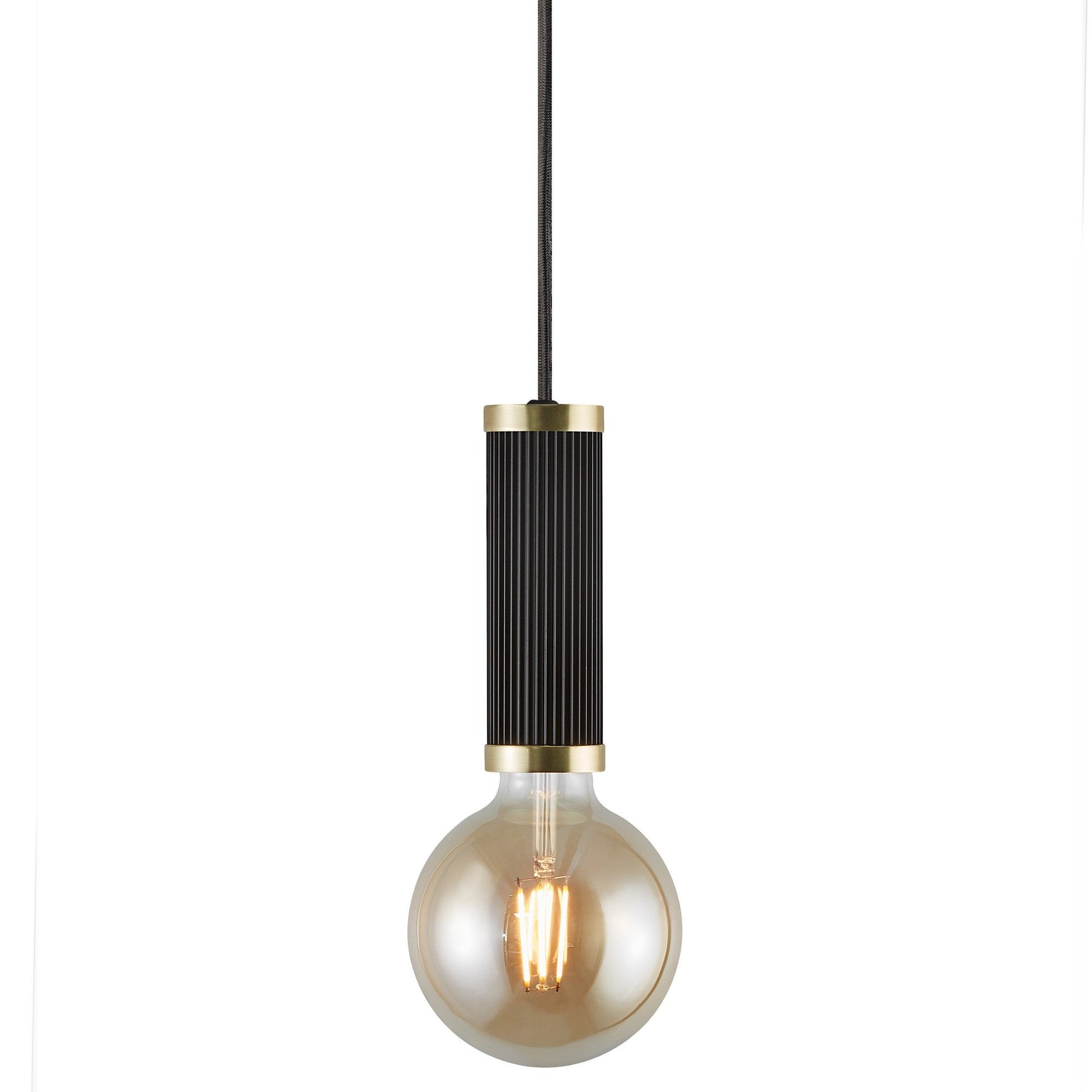 Galloway Mini Pendant Light, Black/Brass