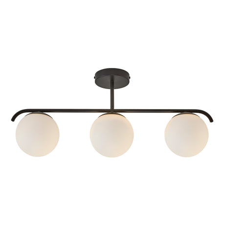 Grant 3-Light Ceiling Light, Brass/Opal