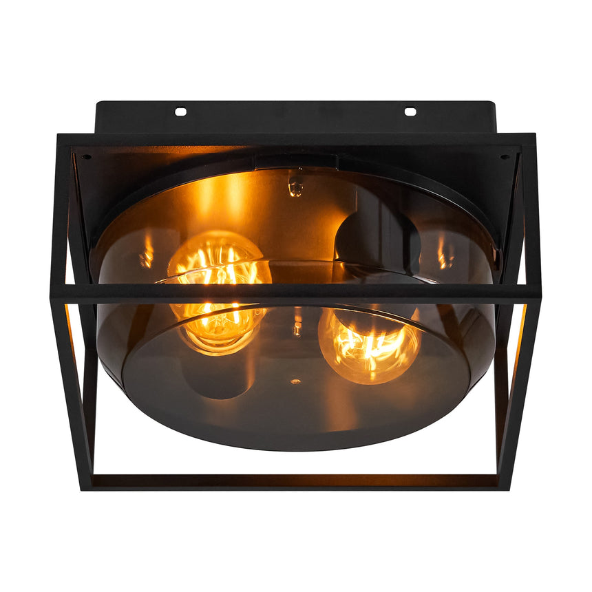 Griffin Ceiling Light, Black/Smoke