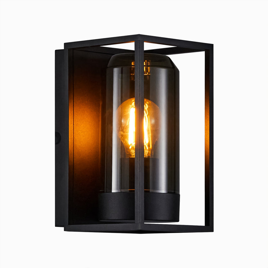 Griffin Wall Light, Black/Smoke