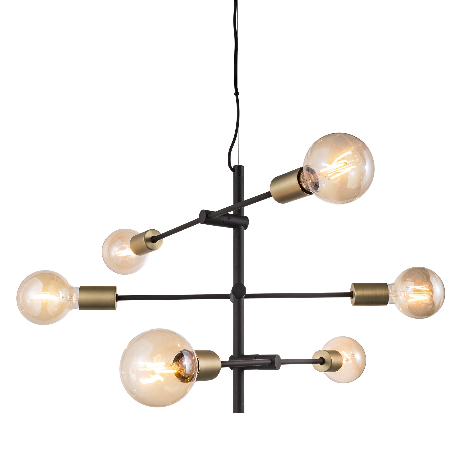 Josefine Pendant Light, Black/Brass
