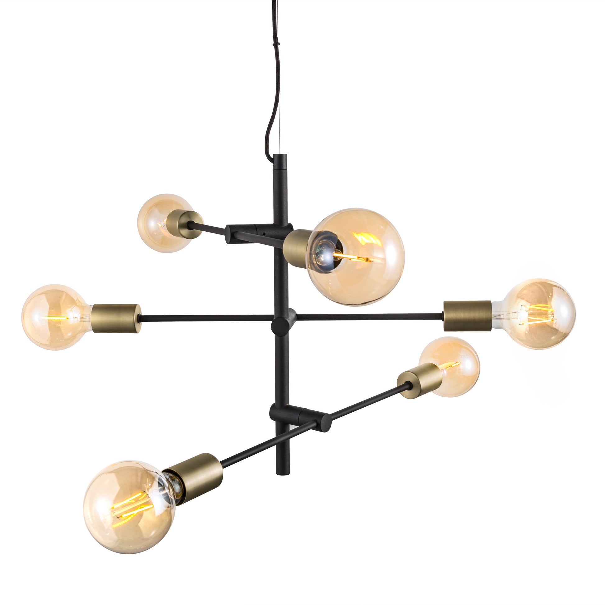 Josefine Pendant Light, Black/Brass