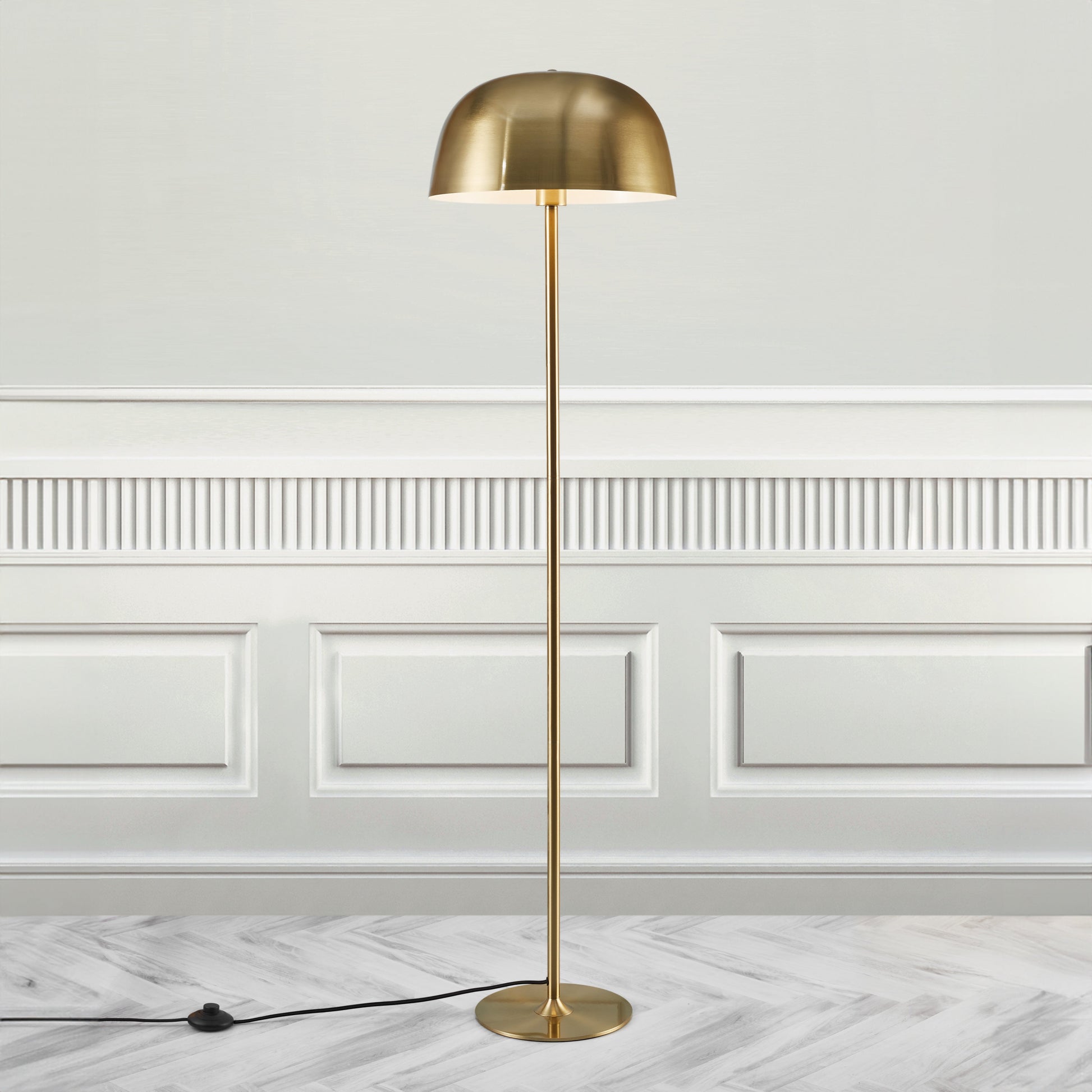 Cera Floor Lamp, Brass