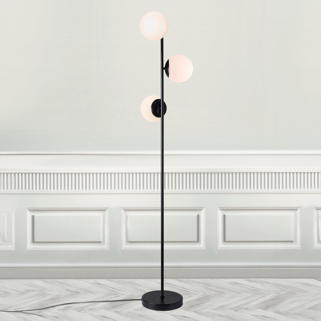 Lilly Floor Lamp, Black/Opal
