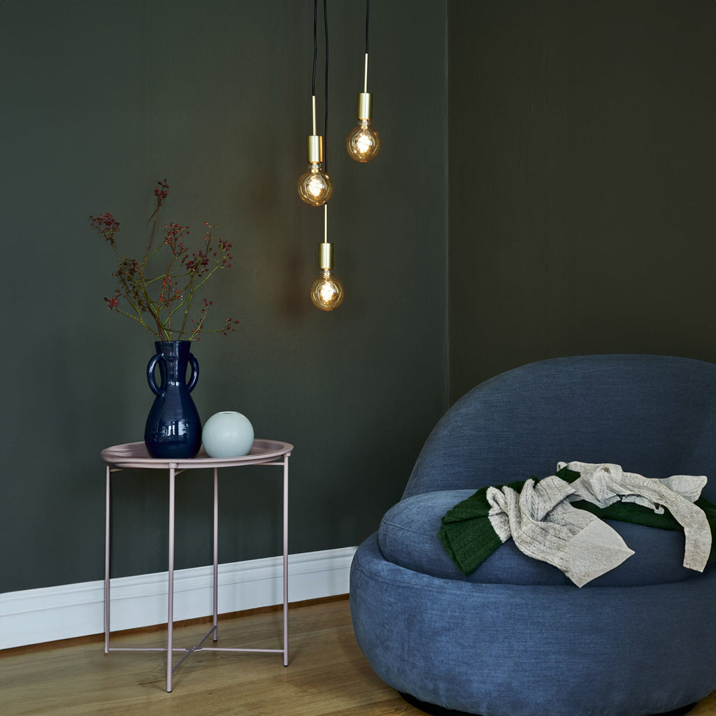 Paco 3 Light Pendant Light, Brass