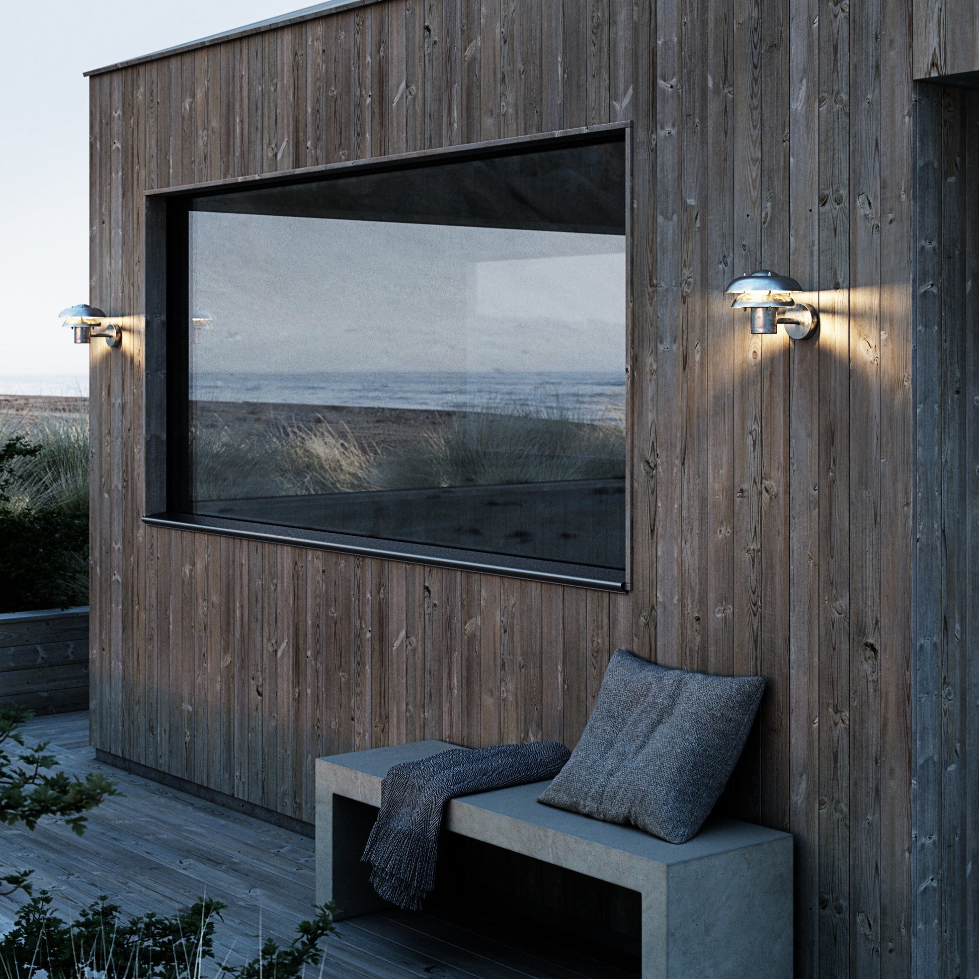 Kurnos 20 Wall Light, Galvanised