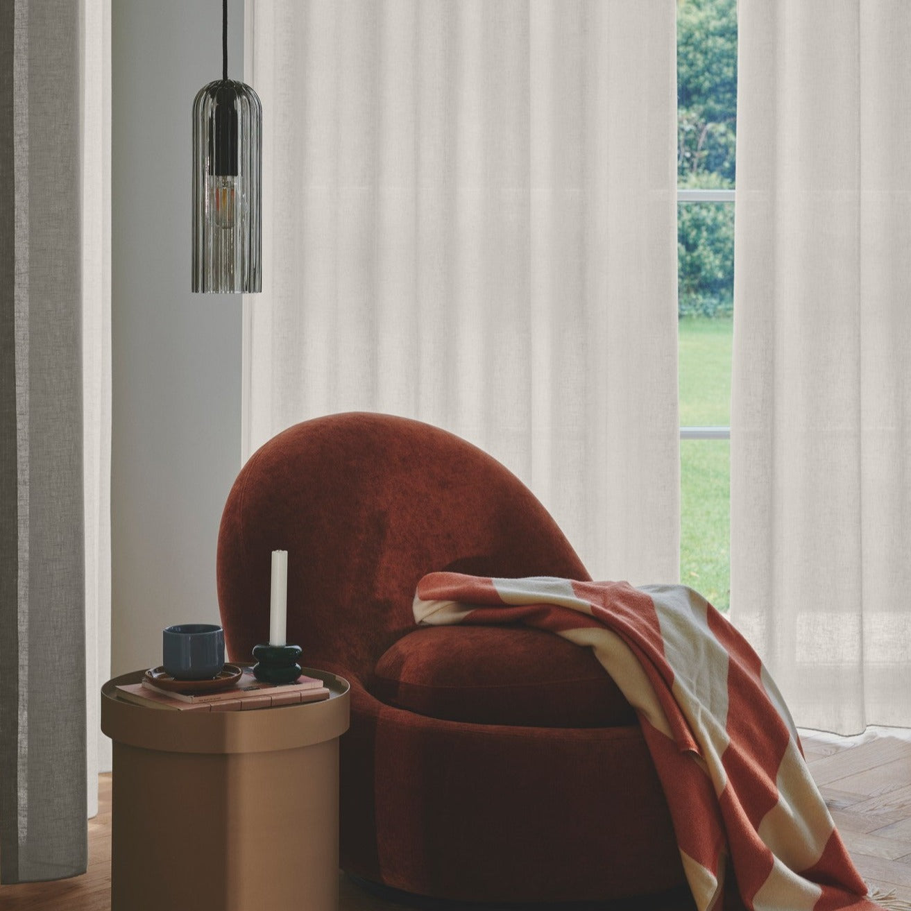 Miella Pendant Light, Smoked Glass