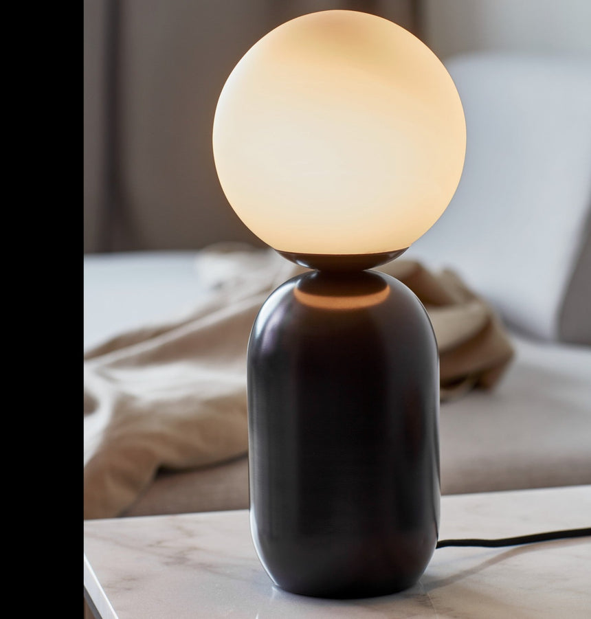 Notti Frosted Glass Globe Table Lamp