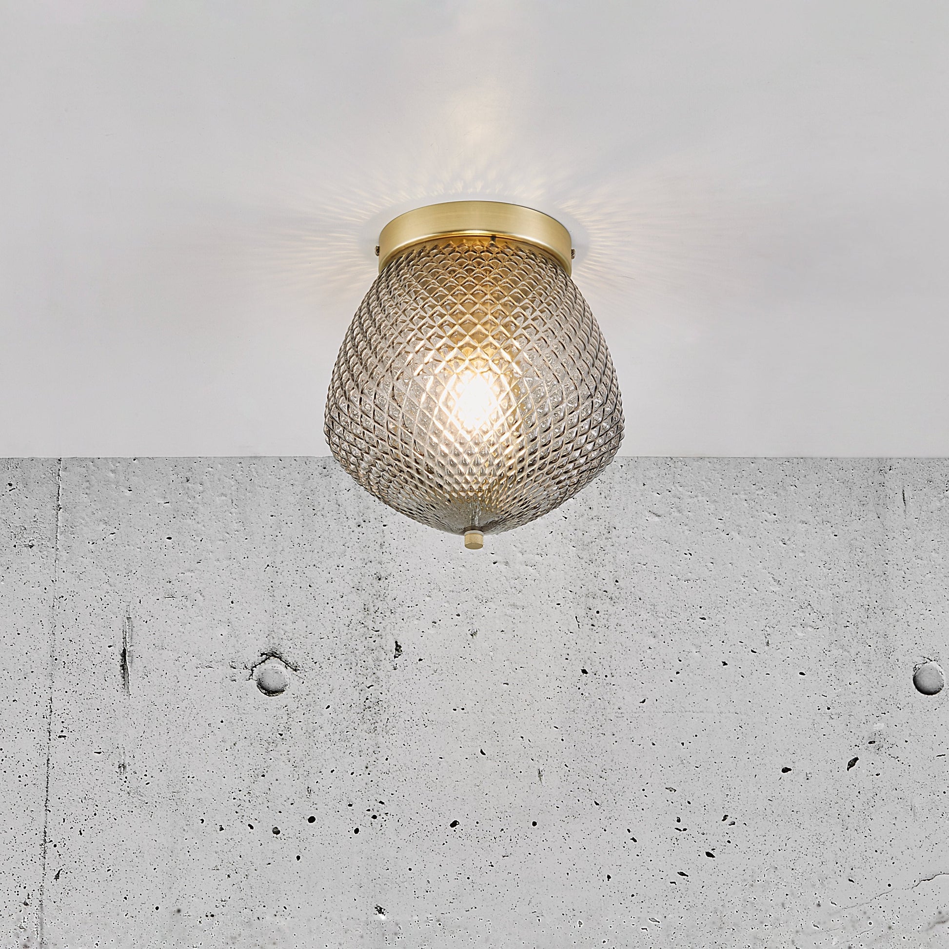 Orbiform Ceiling Light, Brass/Smoke