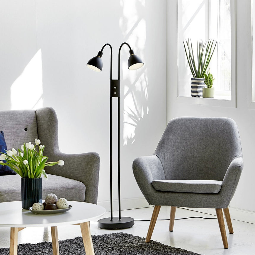 Ray Twin Floor Lamp with Dimmer