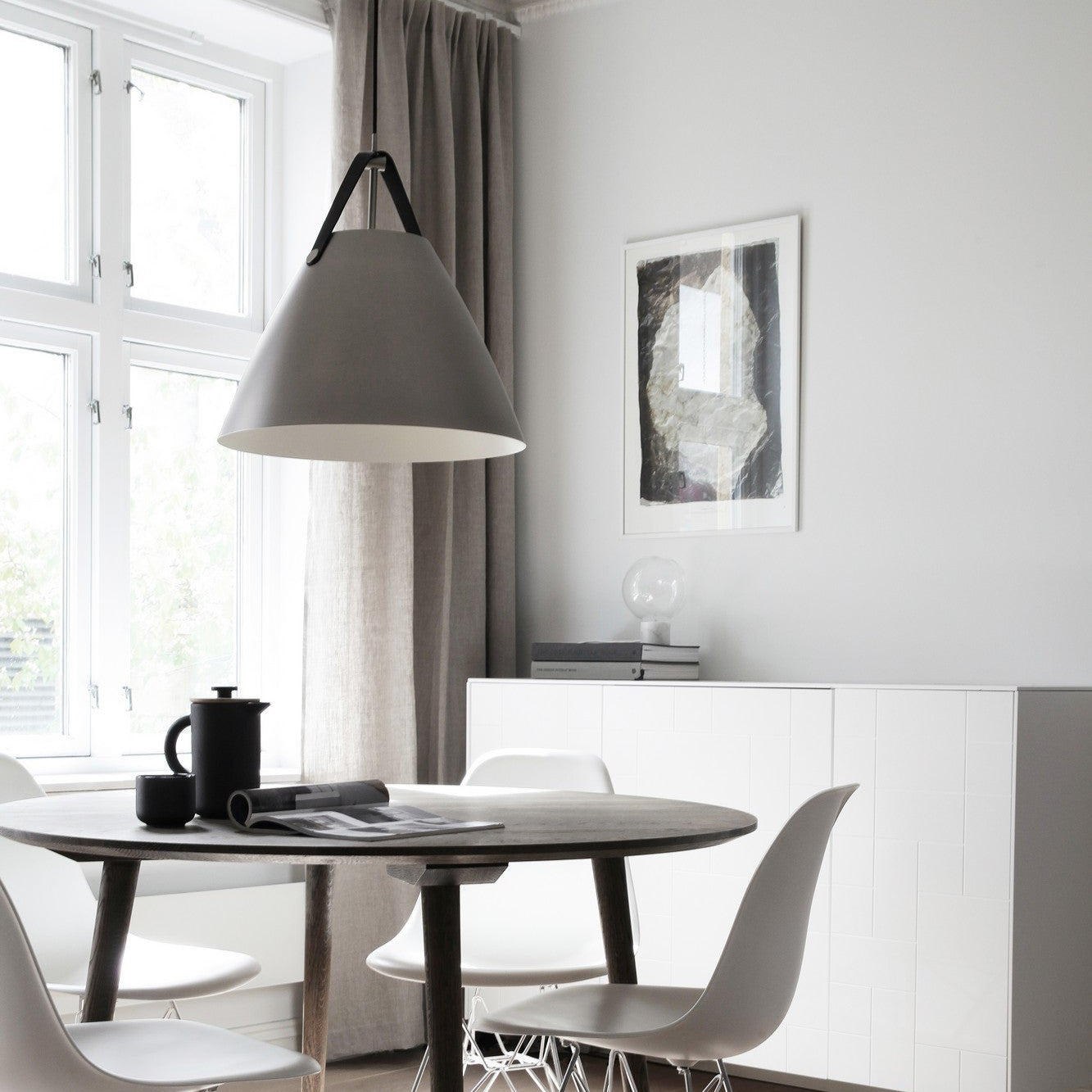 Strap 36 Pendant Light, Brushed Steel