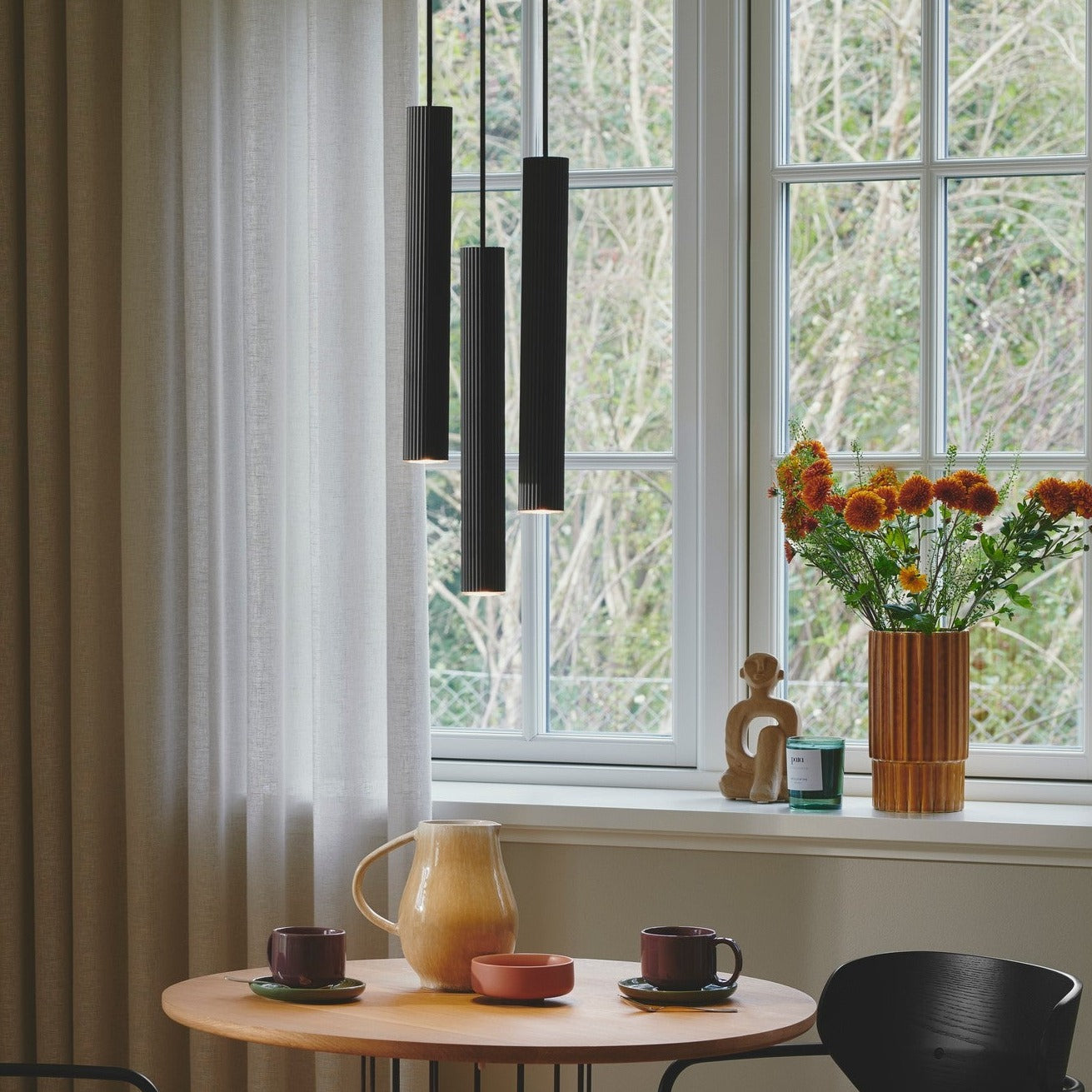 Vico 3 Light Pendant, Black