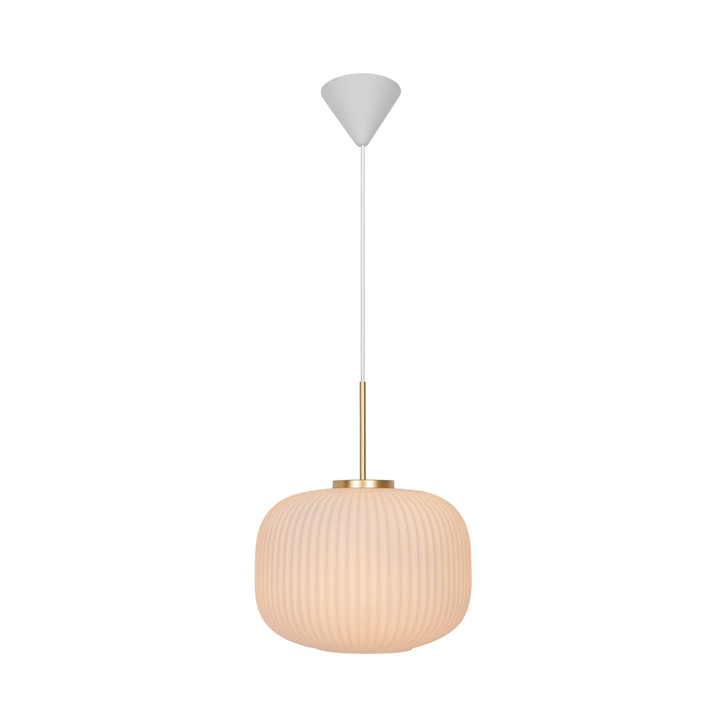 Milford 30 Pendant Light, Opal/Brass