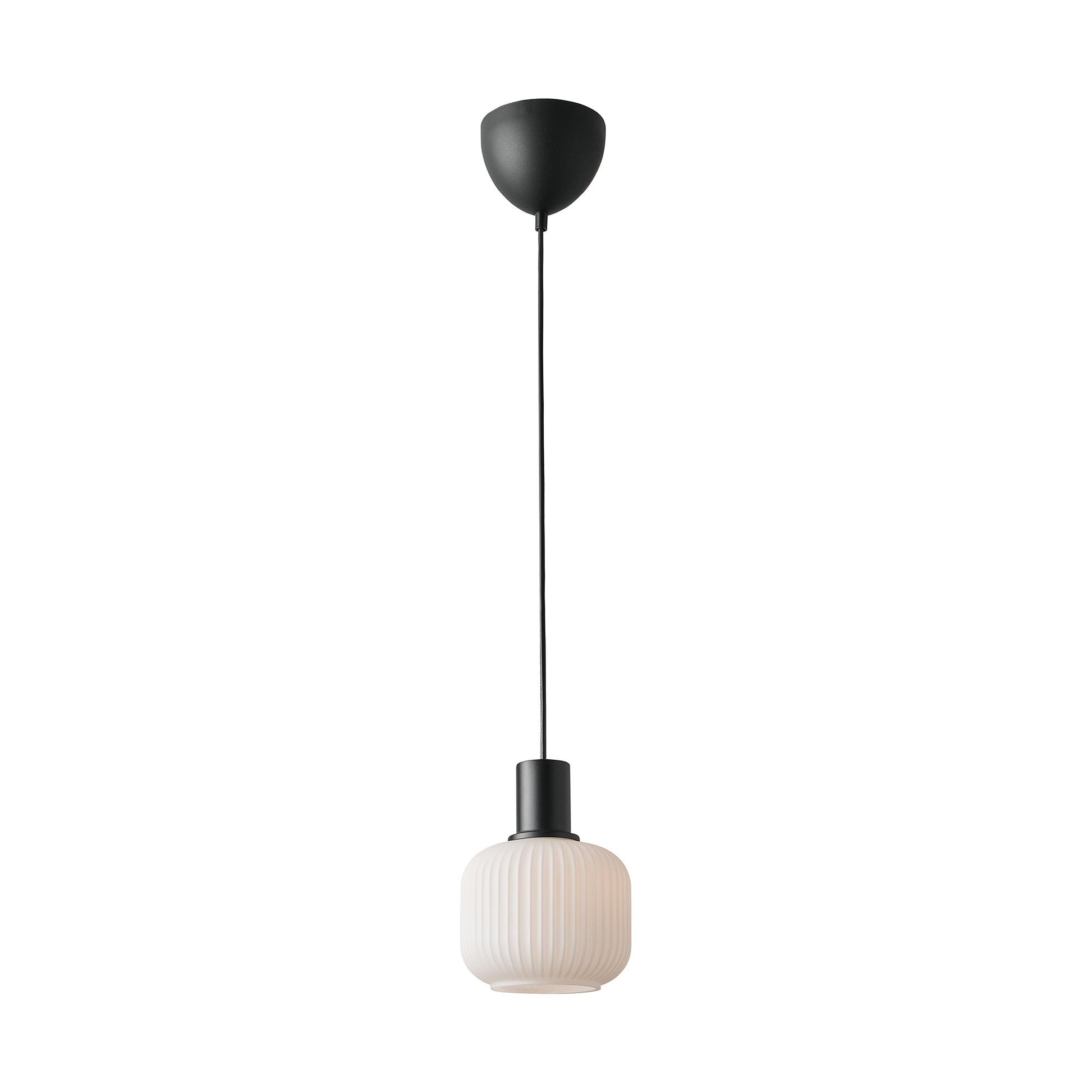 Milford Mini Pendant Light, Opal/Black