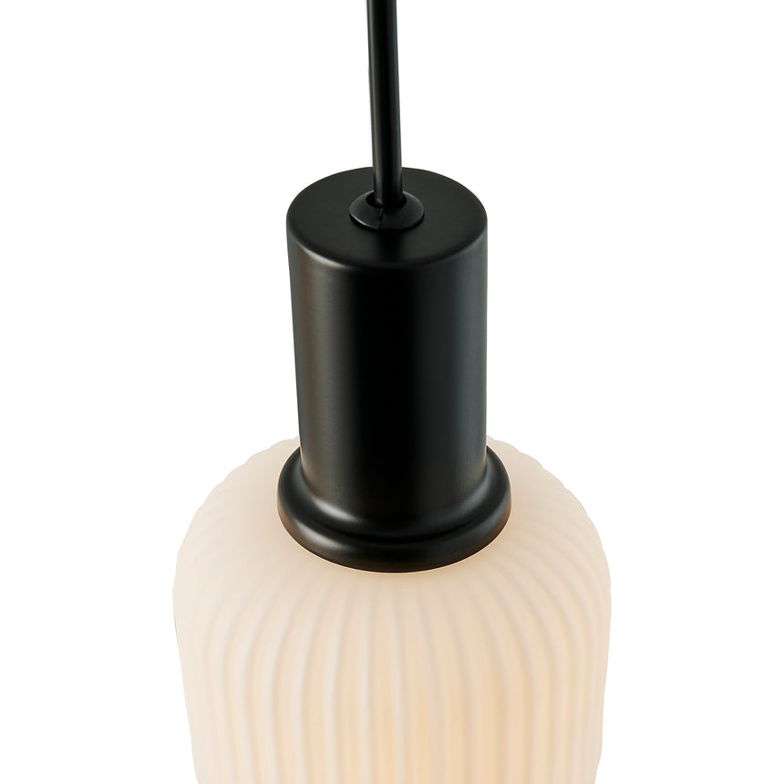 Milford Mini 3 Light Island Pendant, Opal/Black