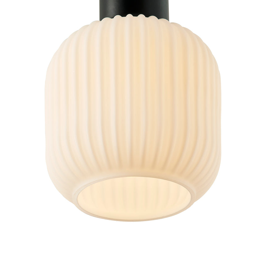 Milford Mini 3 Light Island Pendant, Opal/Black