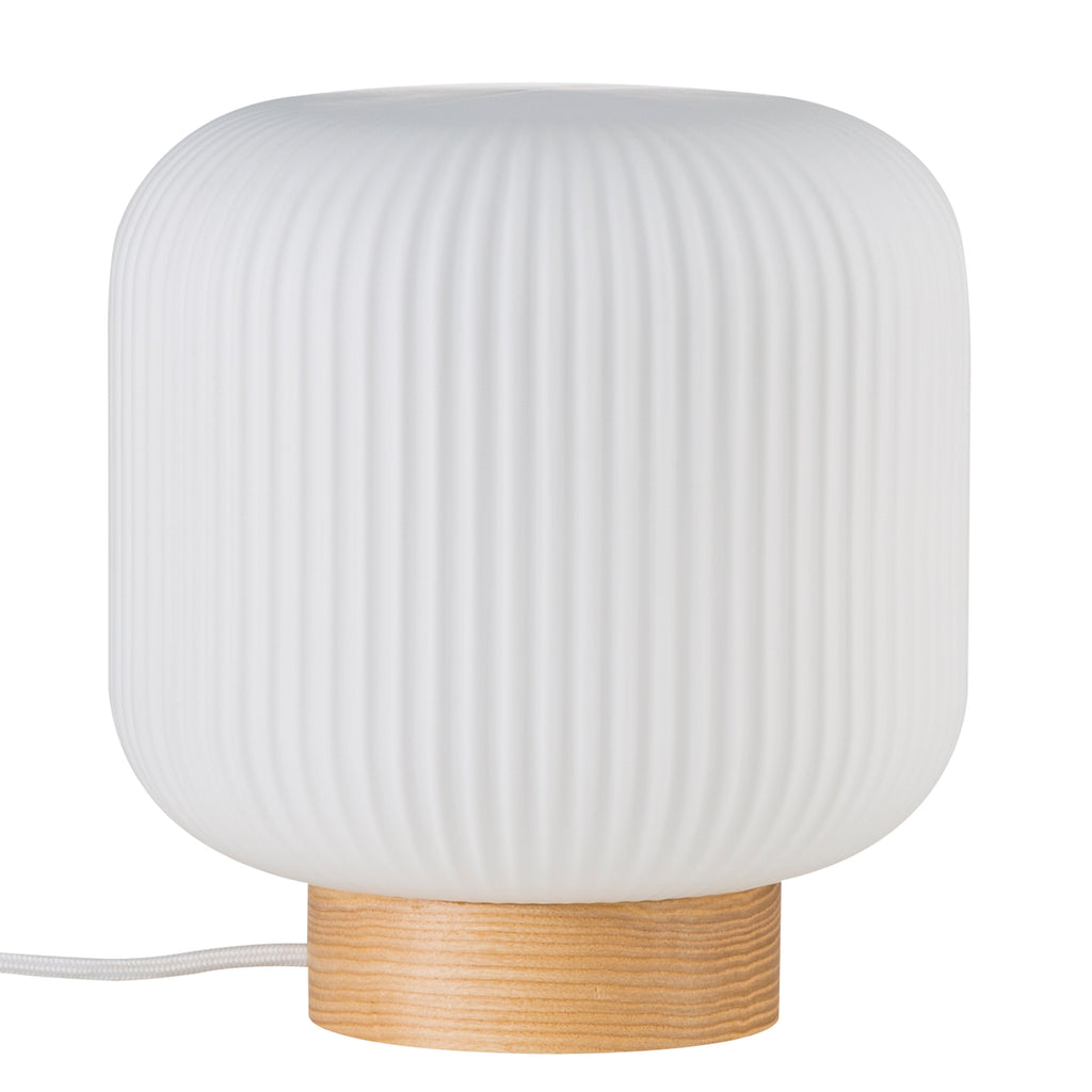 Milford Table Lamp, Opal/Wood