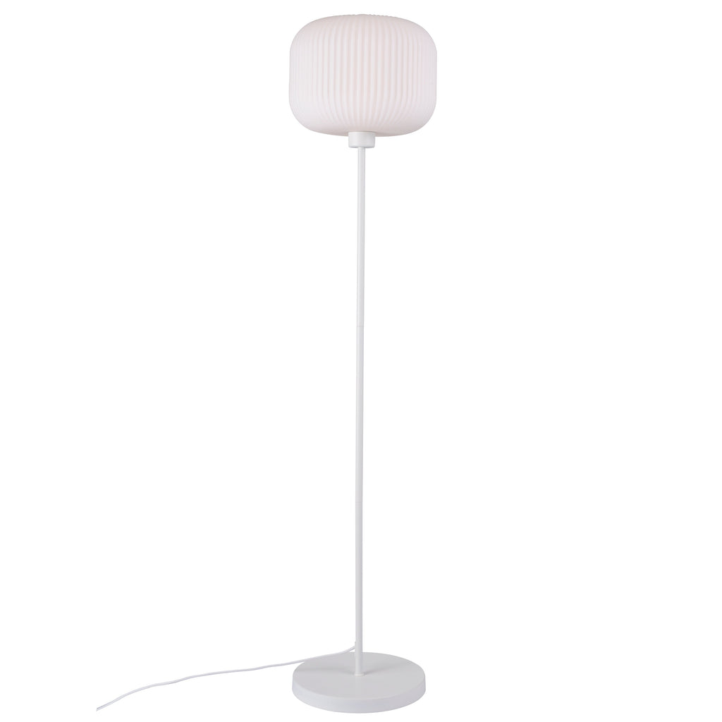 Milford Floor Lamp, Opal/White