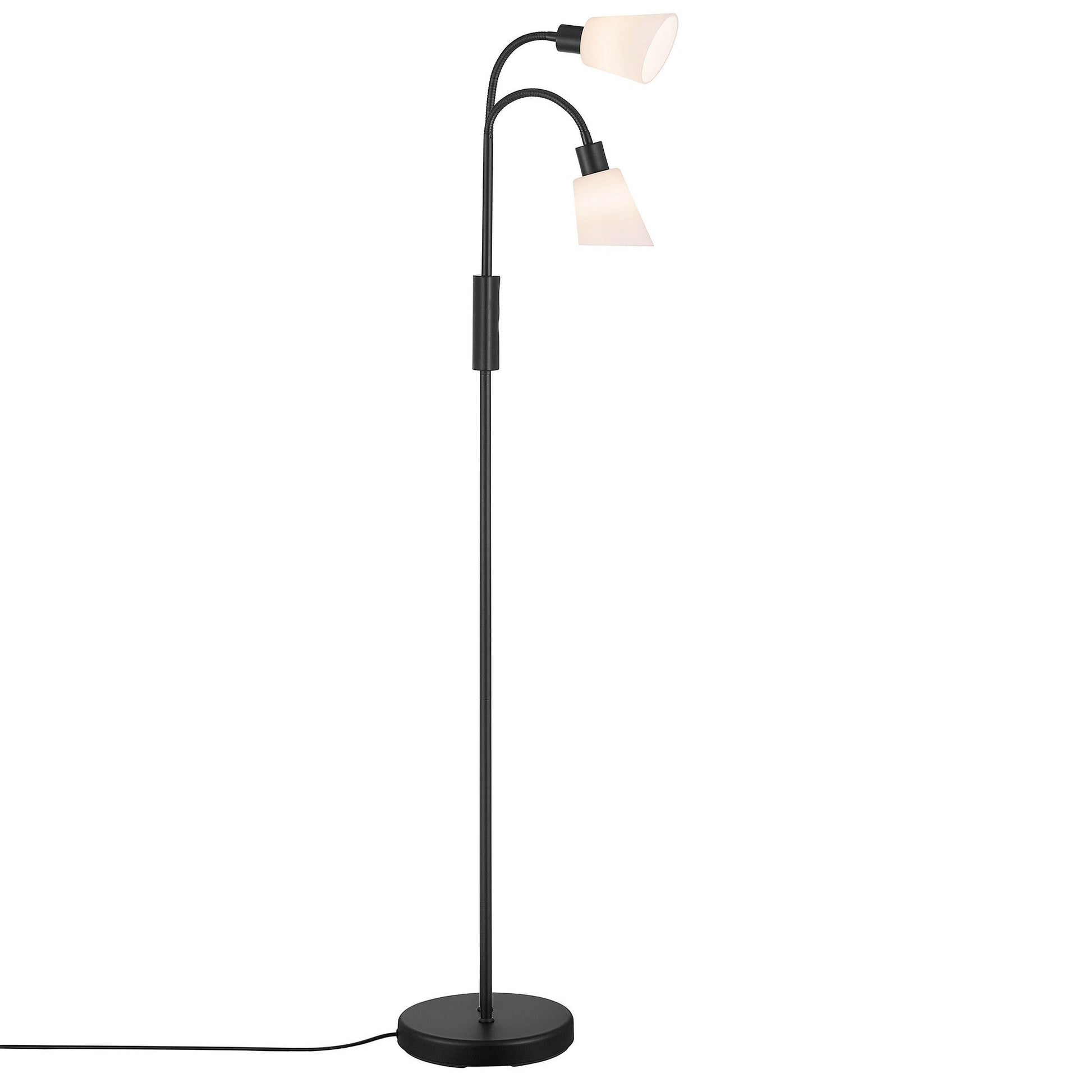 Molli Double Floor Lamp, Black/Opal