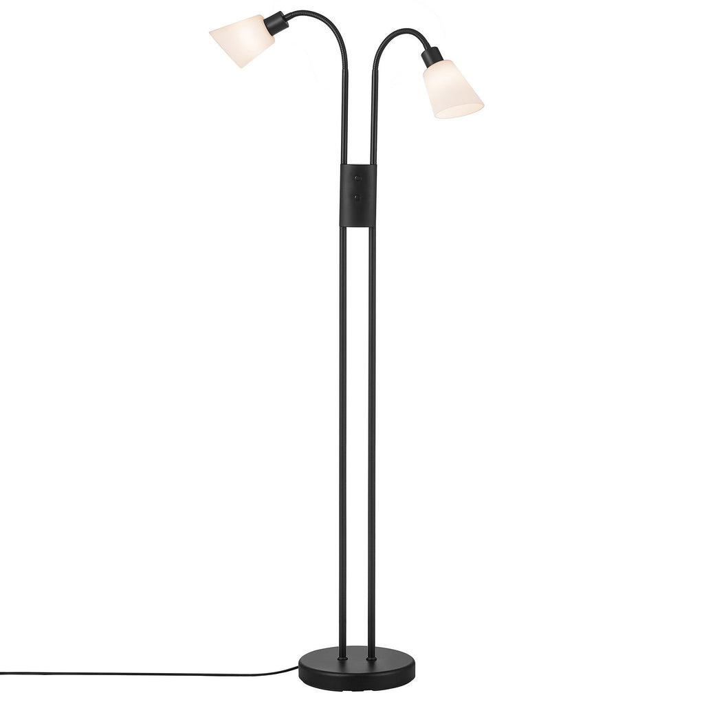Molli Double Floor Lamp, Black/Opal