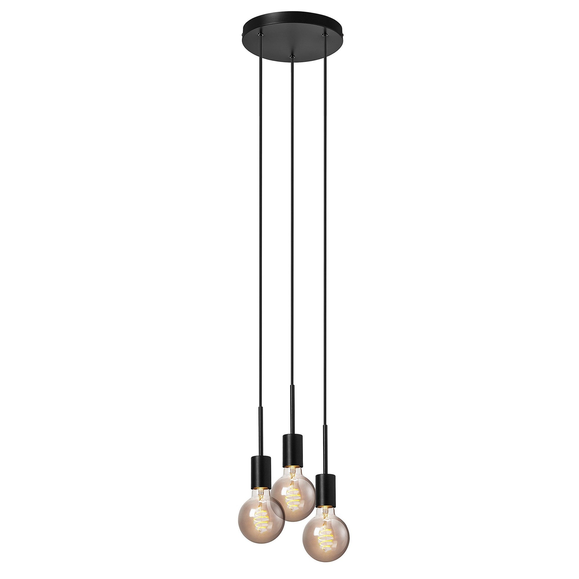 Paco 3 Light Pendant Light, Black