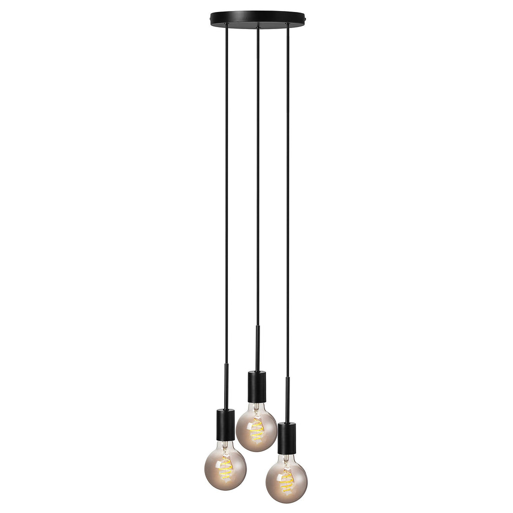 Paco 3 Light Pendant Light, Black