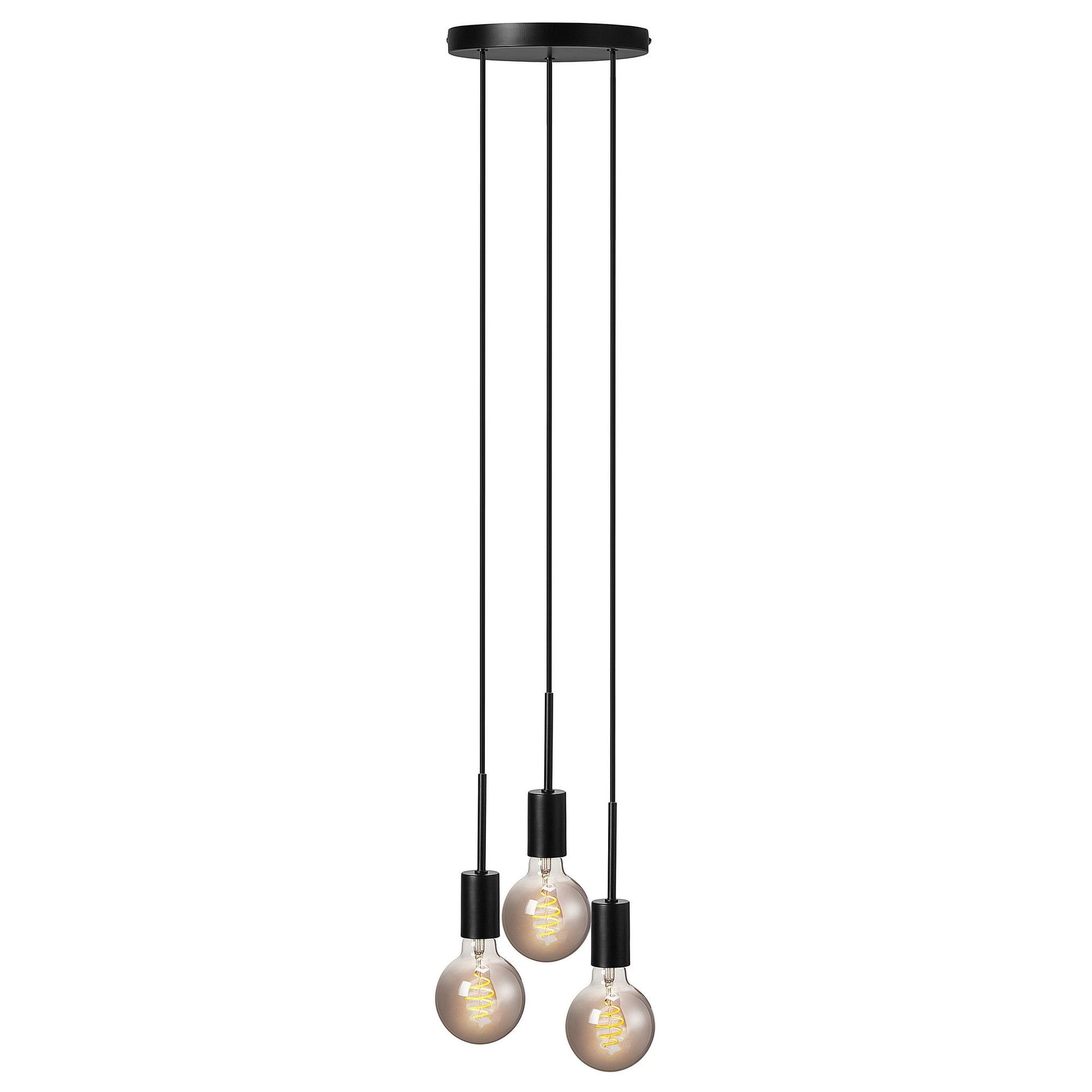 Paco 3 Light Pendant Light, Black