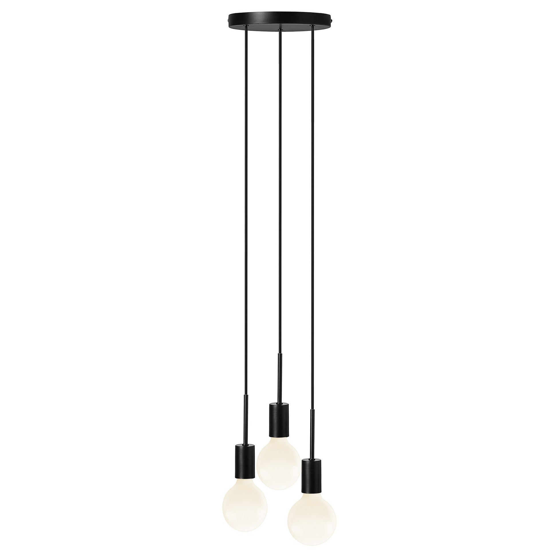 Paco 3 Light Pendant Light, Black