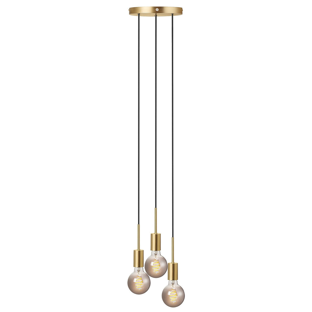 Paco 3 Light Pendant Light, Brass