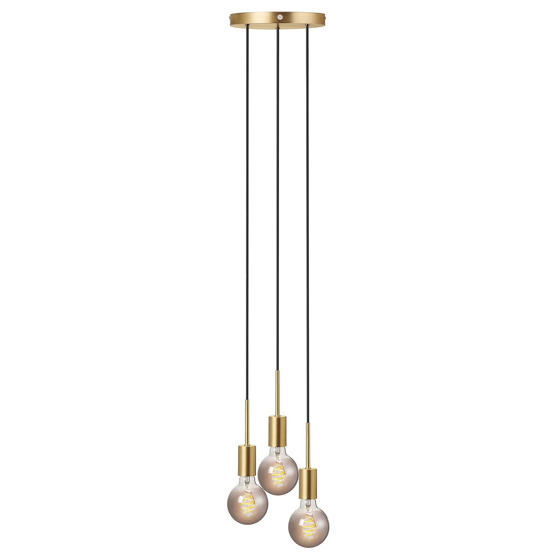 Paco 3 Light Pendant Light, Brass