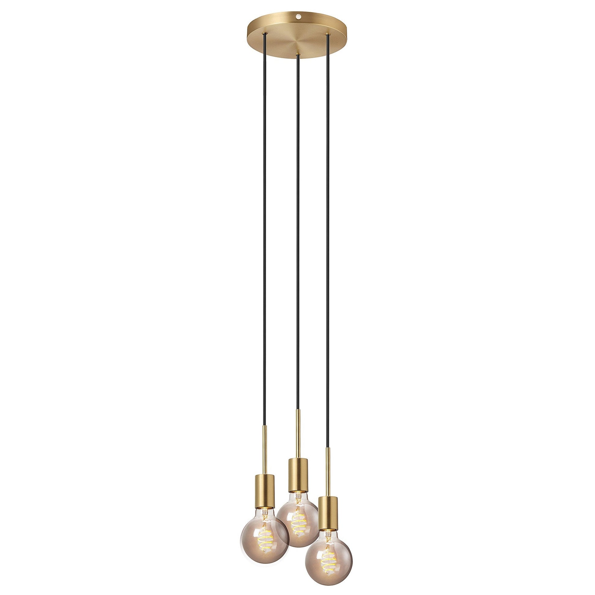 Paco 3 Light Pendant Light, Brass