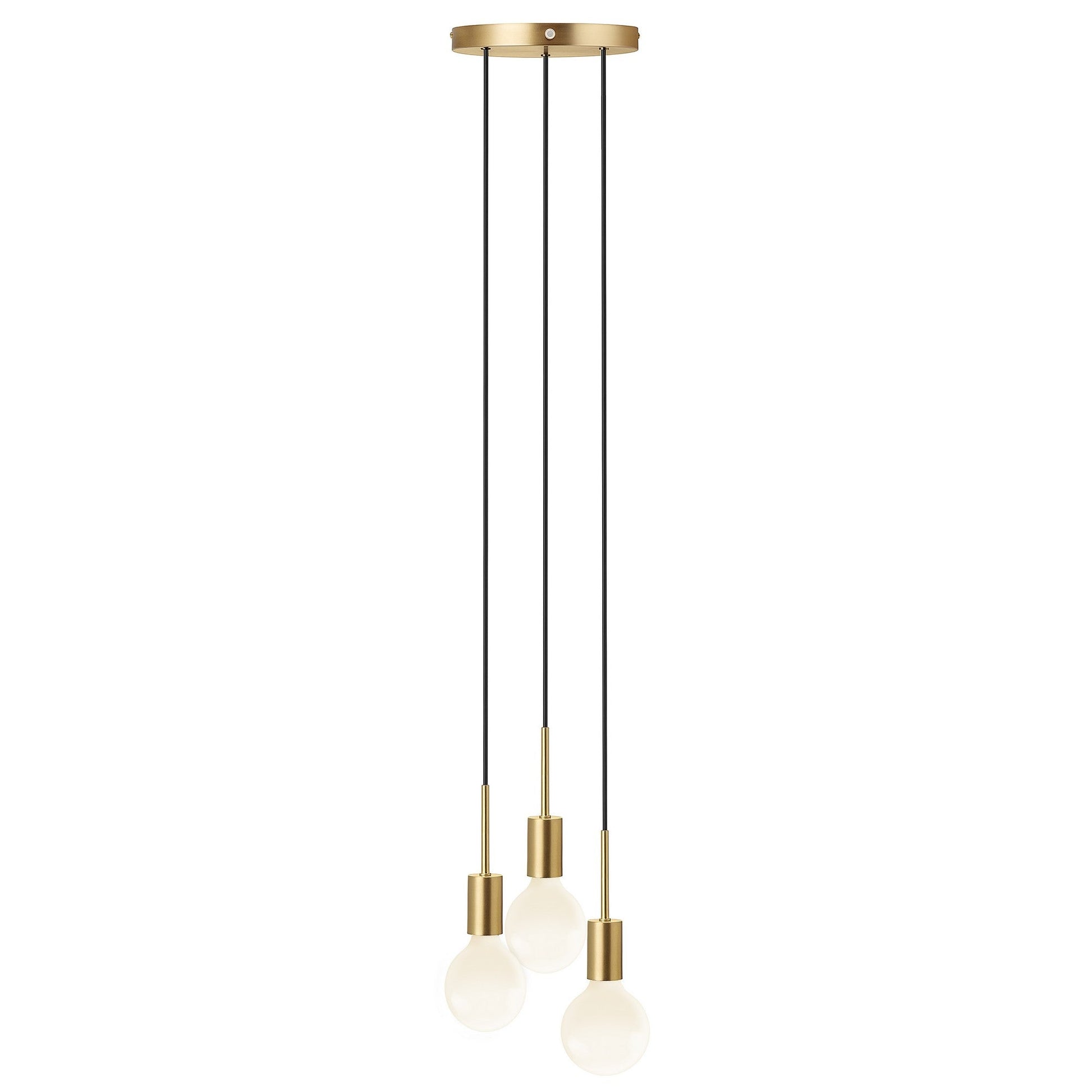 Paco 3 Light Pendant Light, Brass