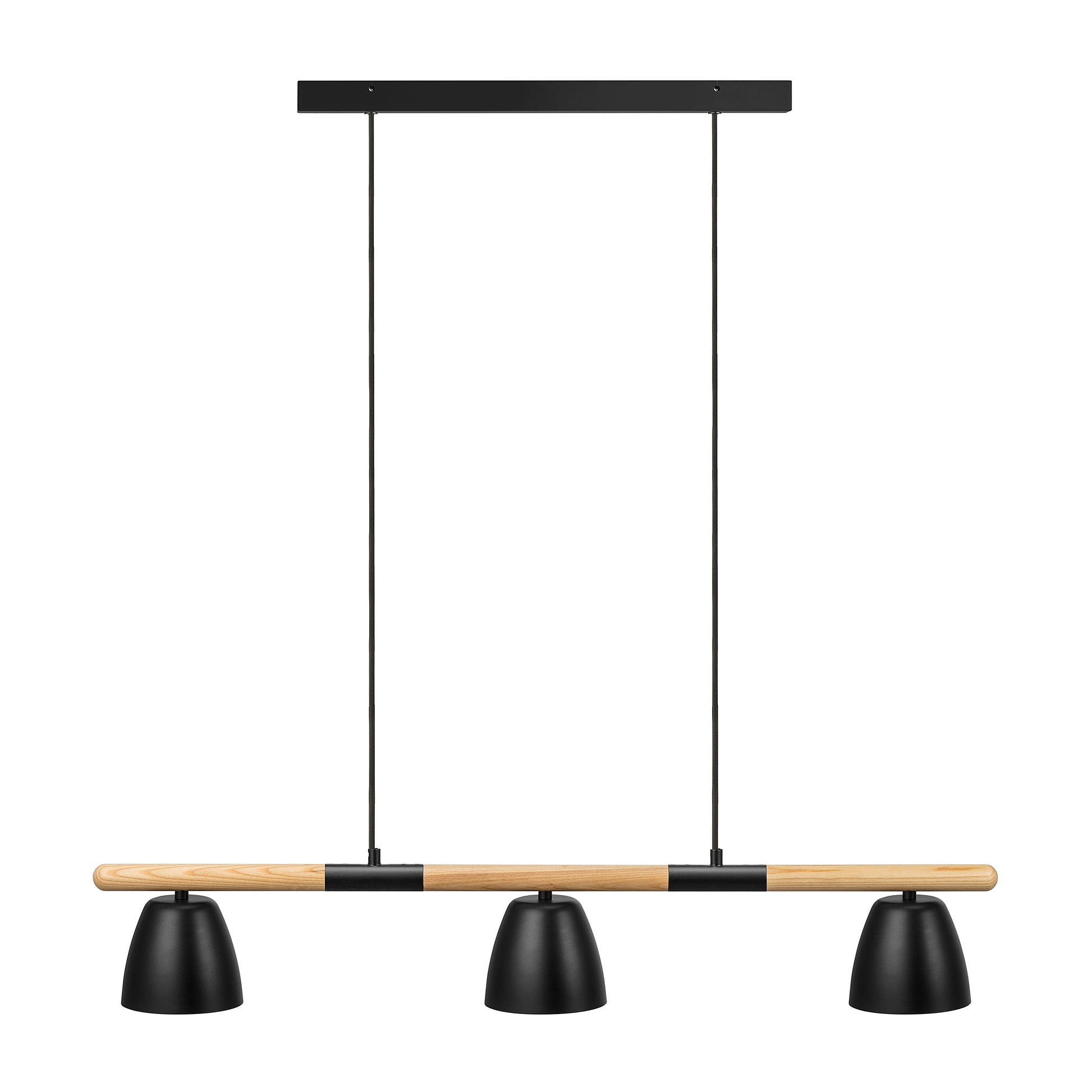Theo 3 Light Island Pendant Light, Black/Brown