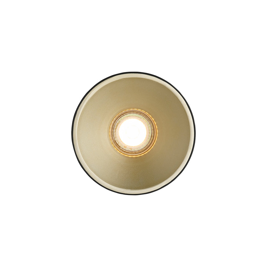 Torone Surface Mounted Downlight, Black/Brass