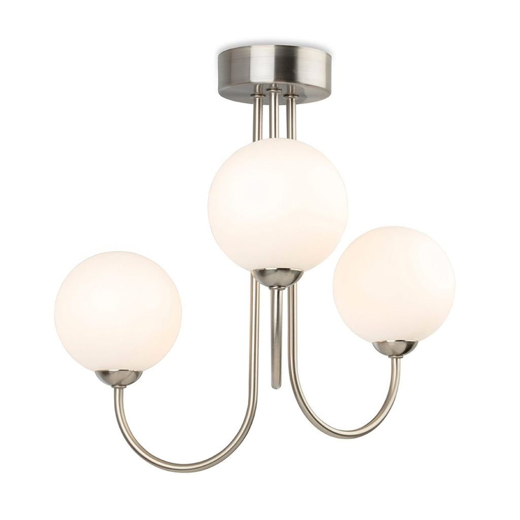 Bodel 3 Globe Semi-Flush Ceiling Light