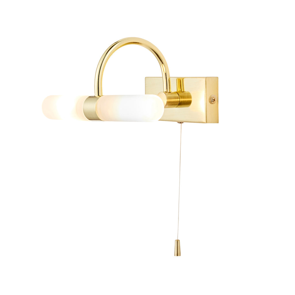 Corvus 20cm Bathroom Wall Light, Satin Brass
