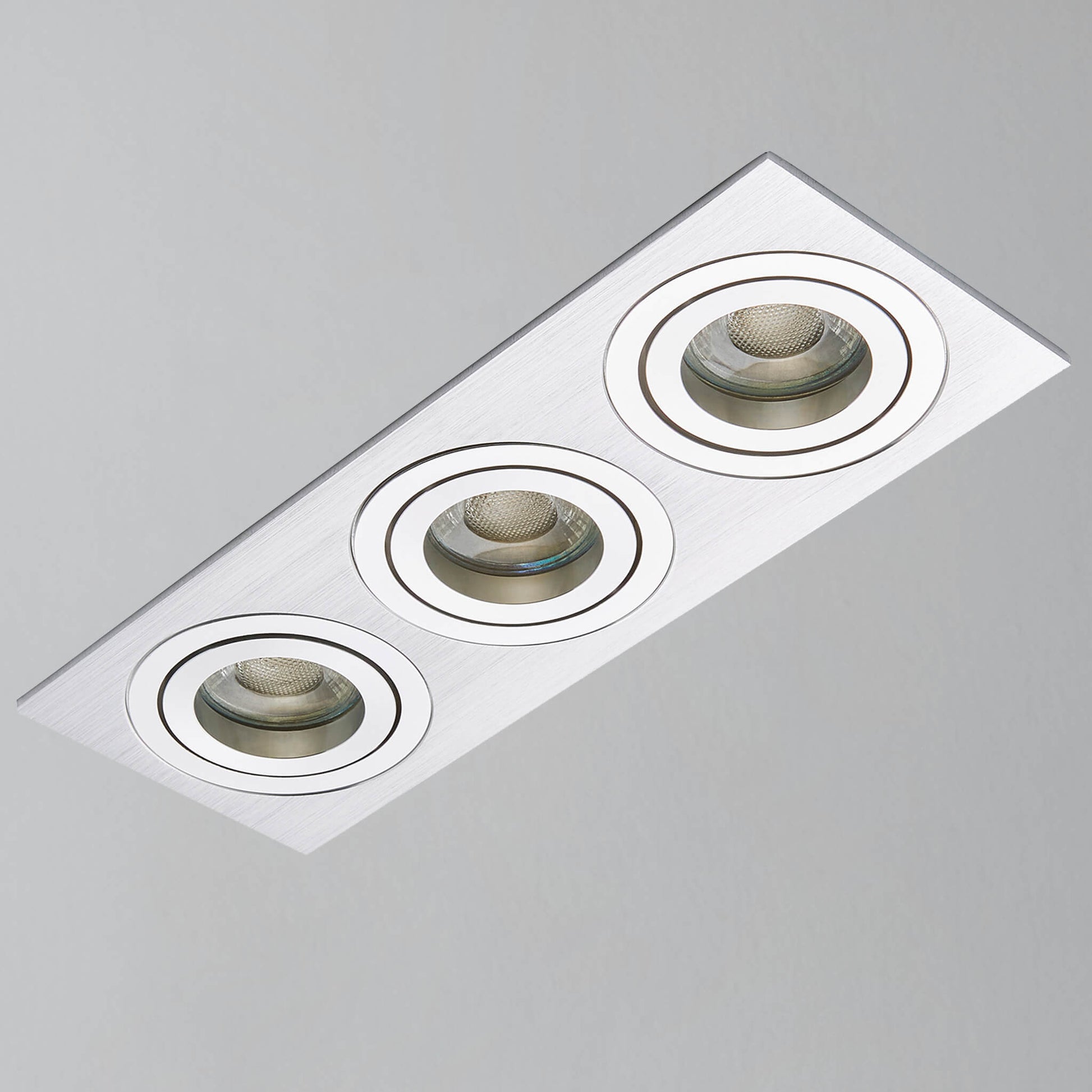 Ezra Adjustable Triple Rectangle Downlight, Silver