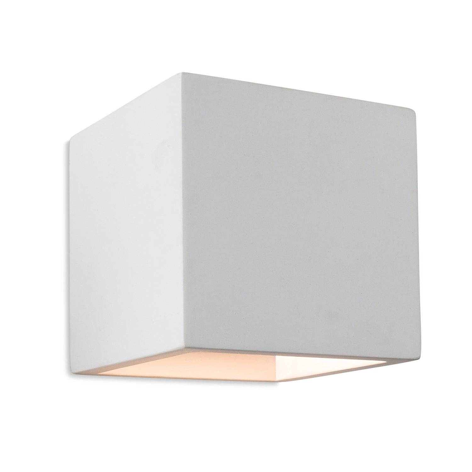 Arlo Paintable Plaster Up & Down Cube Wall Light