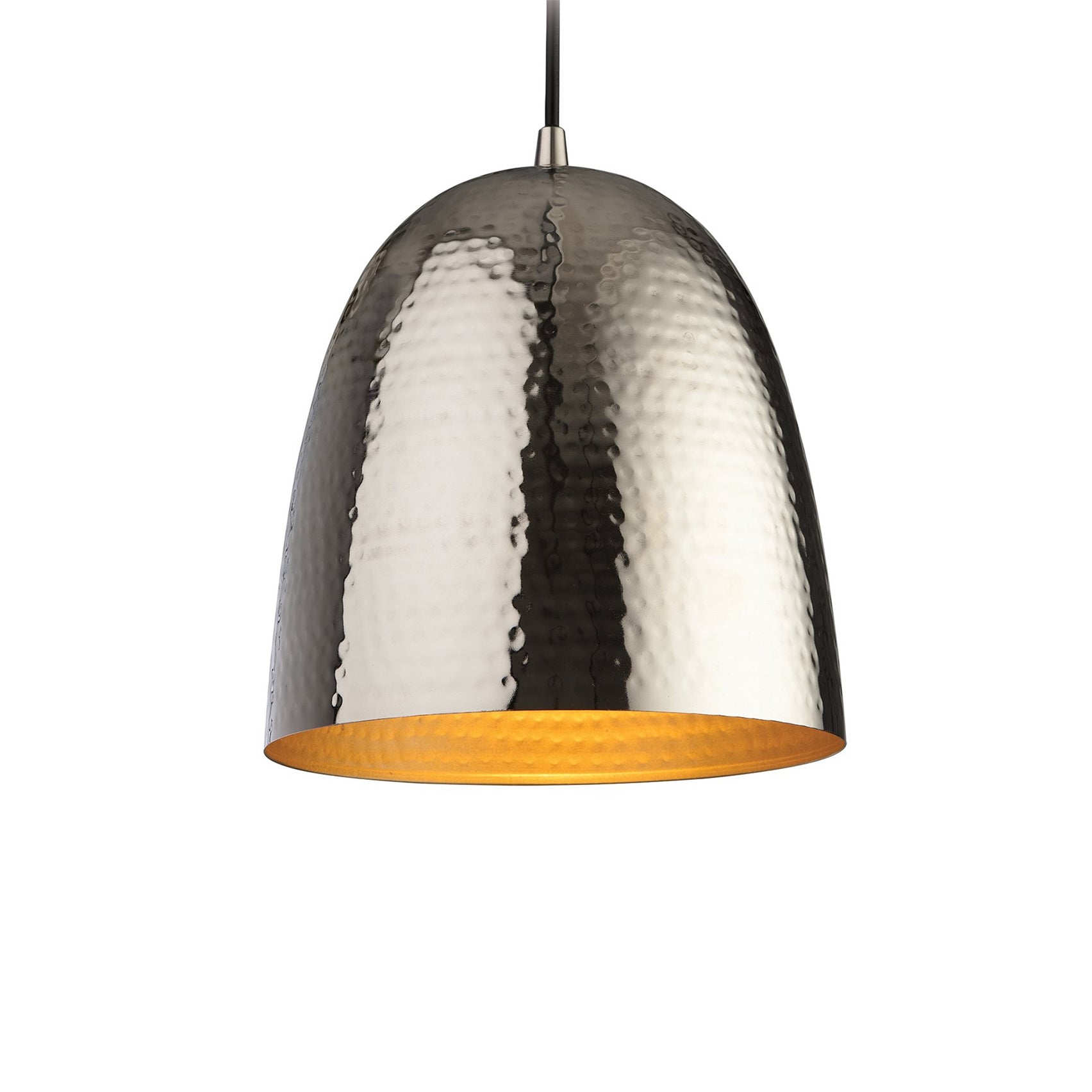 Hammered Metal Pendant Light, Nickel