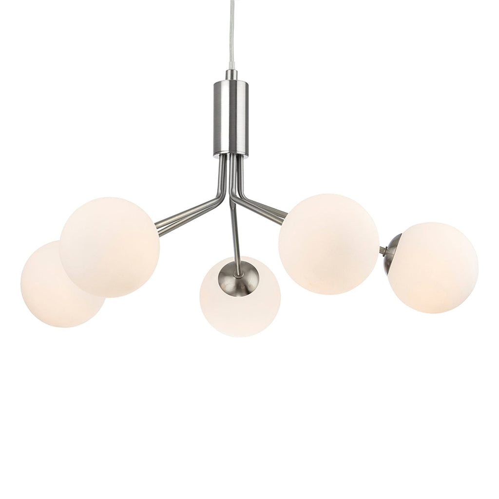 Heron 5 Pendant Light, Brushed Steel