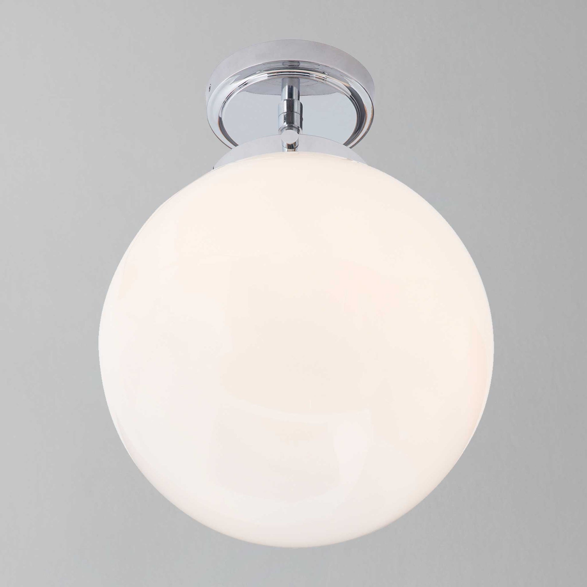 Hyde Globe Bathroom Semi-flush Ceiling Light, Chrome
