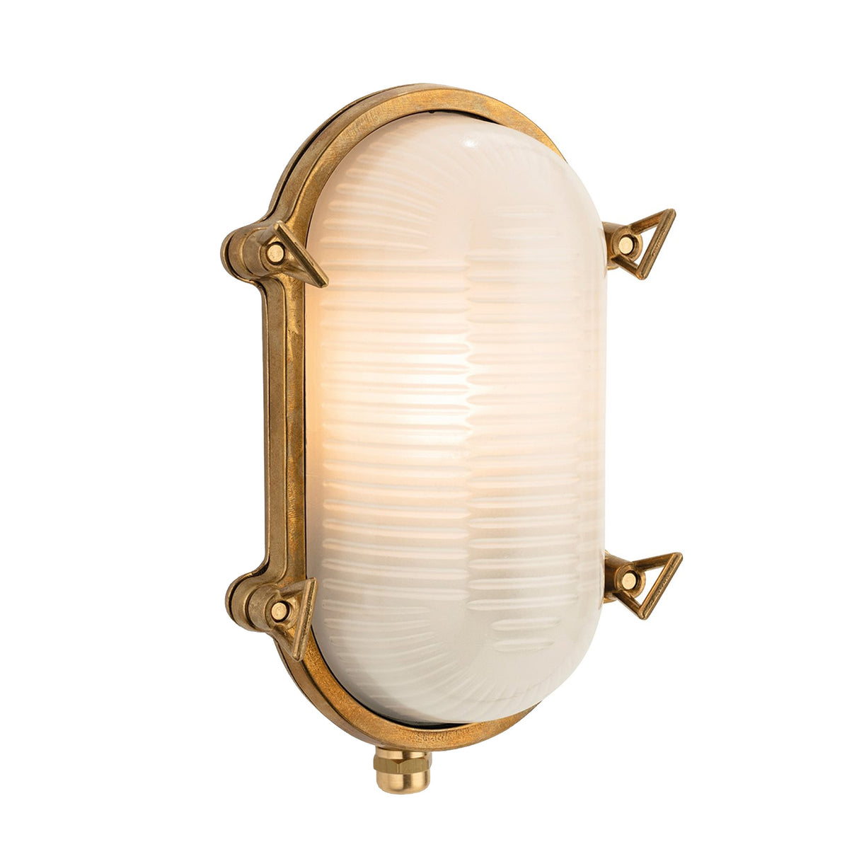 Jude Oblong Solid Brass Nautic Bulkhead with Frosted Glass