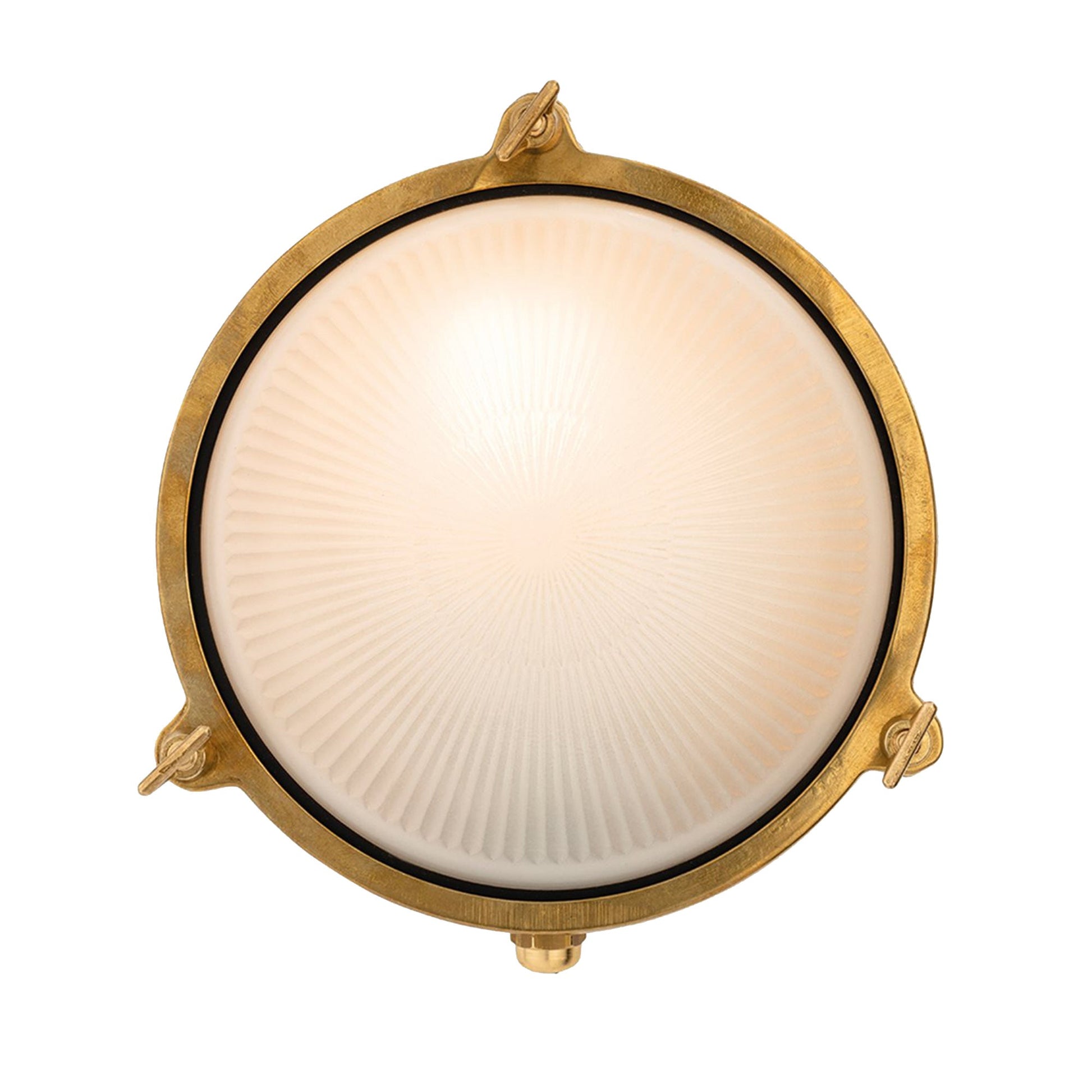 Portside Outdoor Bulkhead Light, Solid Brass/Frosted Glass