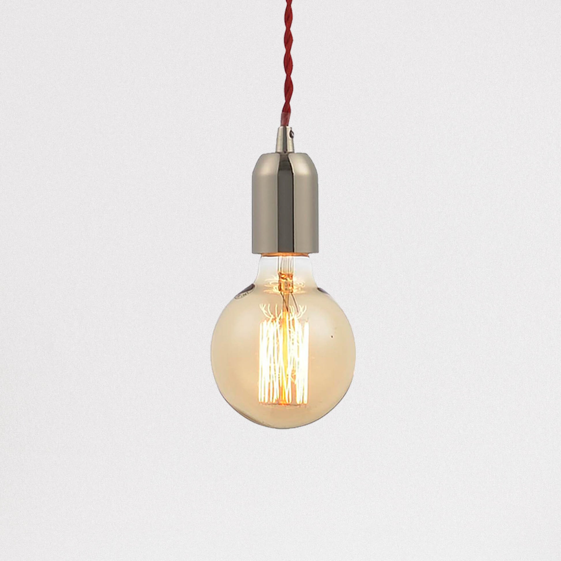 Lampsy Lumit Edison Pendant Light - Polished Nickel - Red-Lampsy