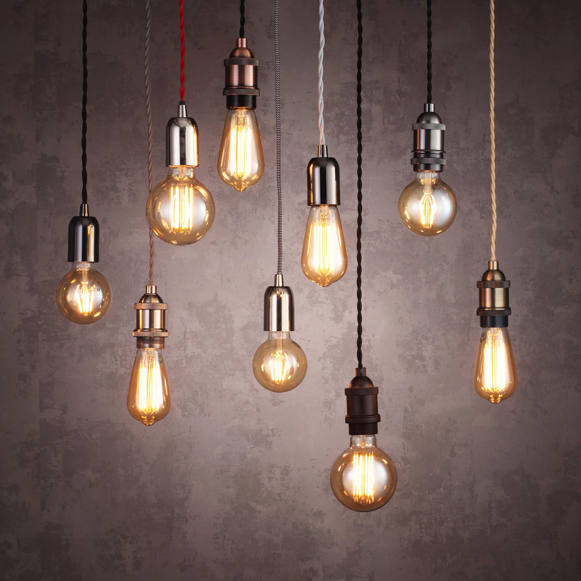 Lampsy Lumit Edison Pendant Light - Polished Nickel - -Lampsy